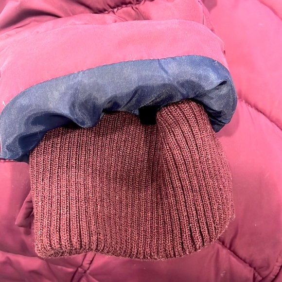 Tommy Hilfiger Burgandy Puffer Long Jacket Coat Detachable Faux Fur Hoodie M - Picture 11 of 15